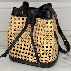 Bembien Mini Benna rattan bucket bag Black/Rattan